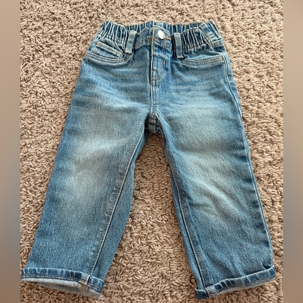 Preloved Classic Blue Kids Denim Jeans - Elastic Waist - Picture 1 of 3